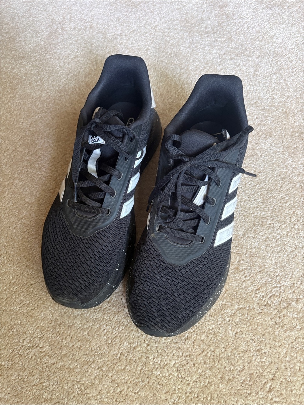adidas Black Athletic Sneakers with White Stripes